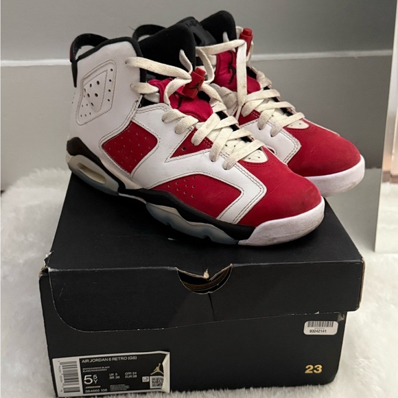 Air Jordan 6 Carmine, size 5.5 (Grade School) - Picture 1 of 1